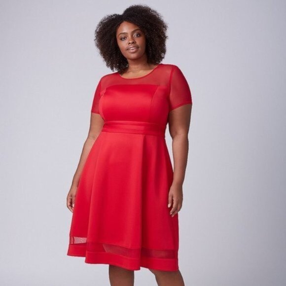 Lane Bryant coral midi dress - Picture 1 of 5